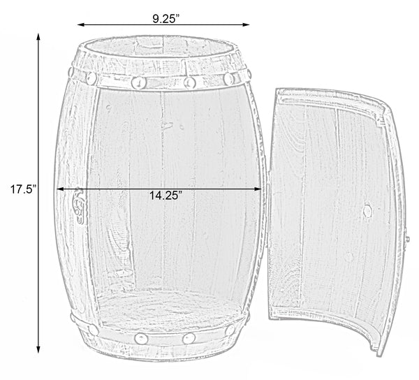 Wooden Barrel Shaped Vintage Decorative Wine Storage Rack