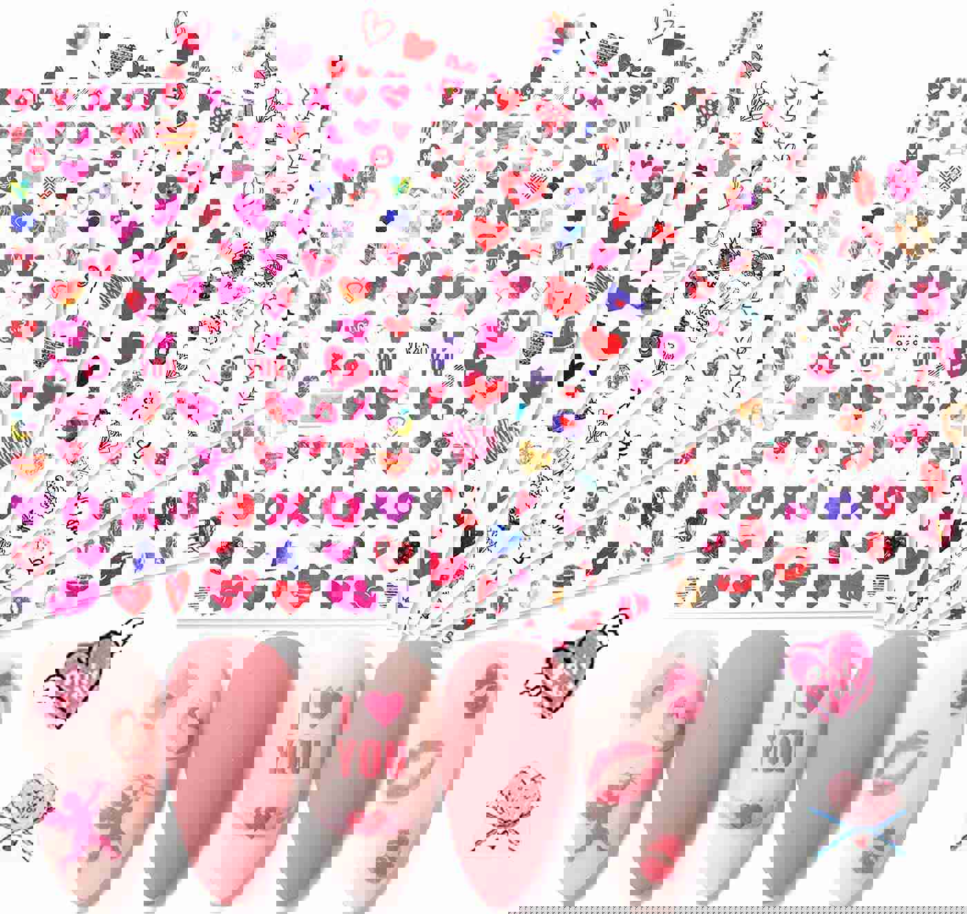 Easter Nail Art Stickers Decals - 3D Self-Adhesive Cartoon Bunny Egg Chicken Nail Decals for DIY Nail Decoration (6 Sheets)