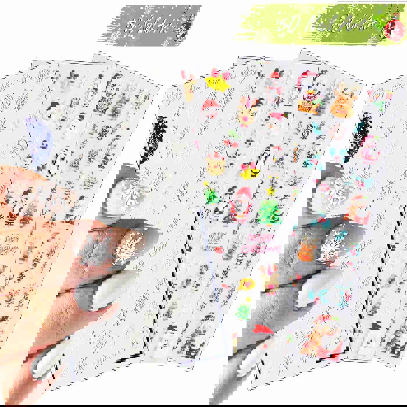 Easter Nail Art Stickers Decals - 3D Self-Adhesive Cartoon Bunny Egg Chicken Nail Decals for DIY Nail Decoration (6 Sheets)