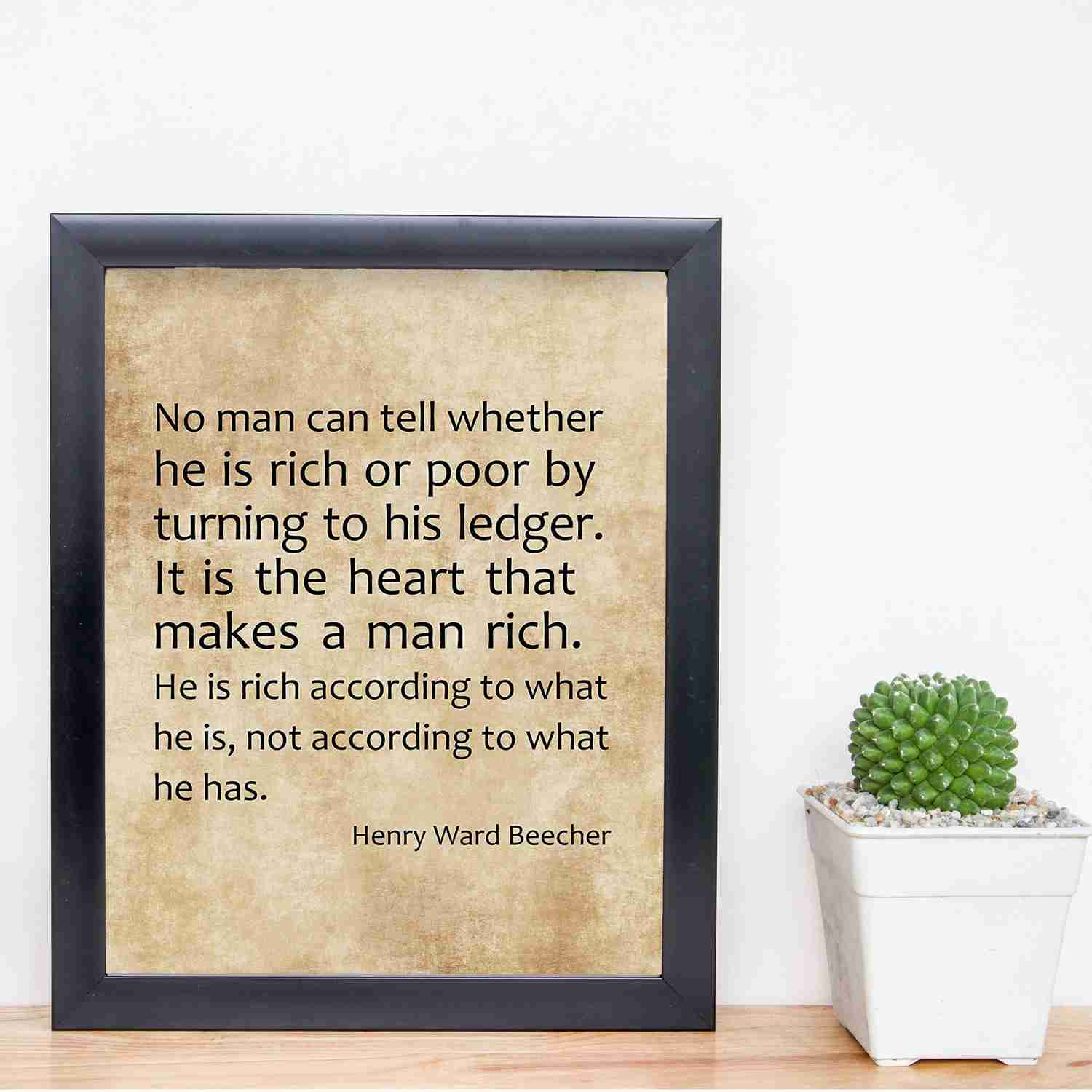 Henry Ward Beecher Inspirational Quotes Wall Art - 8 x 10 Distressed Parchment Print