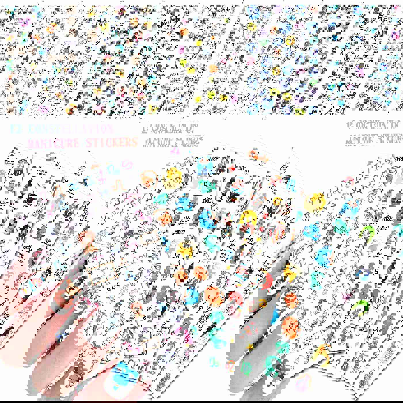 Easter Nail Art Stickers Decals - 3D Self-Adhesive Cartoon Bunny Egg Chicken Nail Decals for DIY Nail Decoration (6 Sheets)