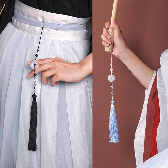 Imitation Jade Lotus Pendant - Hanfu Tassel Waist Jewelry Accessory