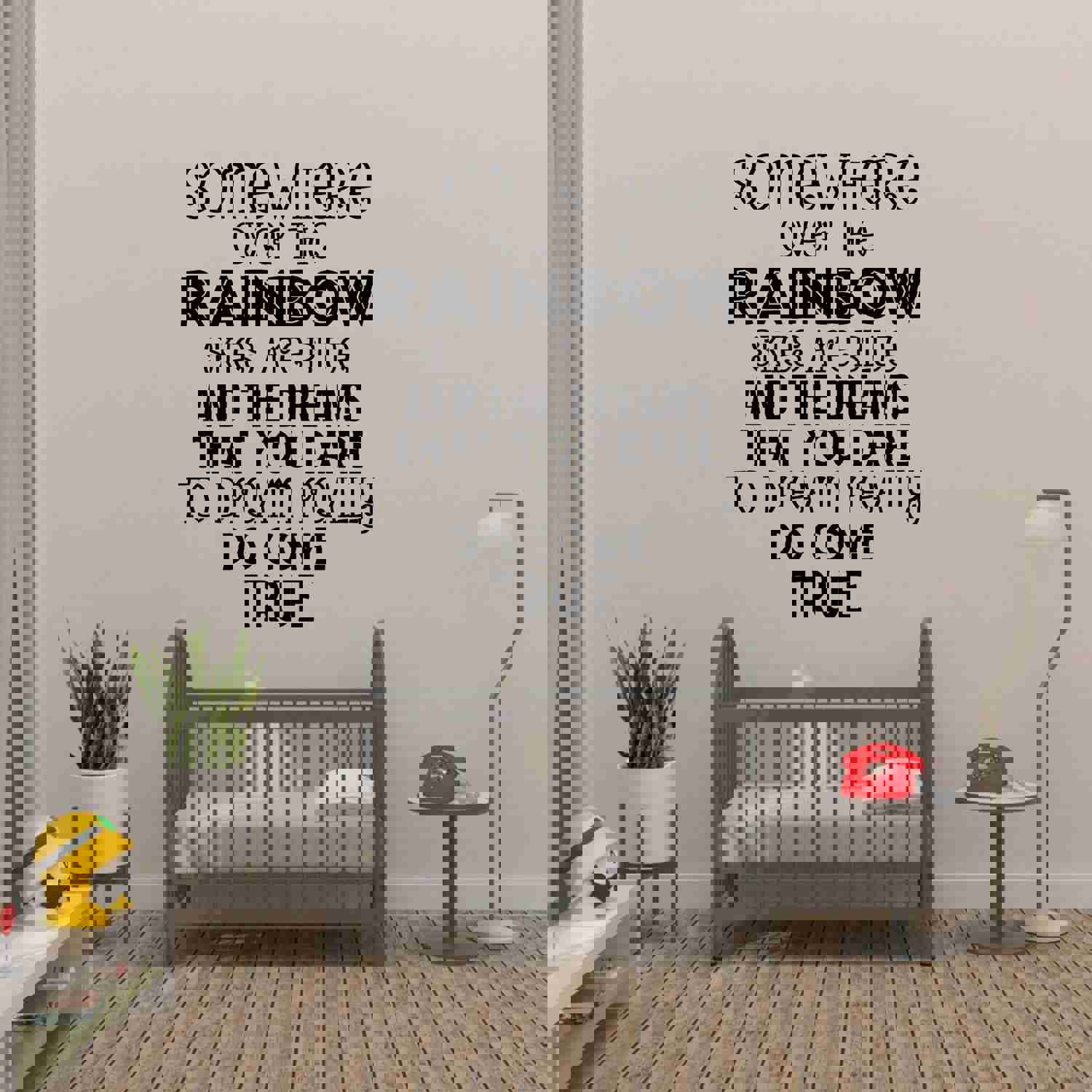 Inspirational Quote Vinyl Wall Sticker Decal - Somewhere Over The Rainbow