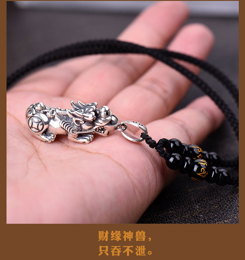Kaiguang Silver Pi Xiu Pendant 925 Silver Unisex Necklace Pendant