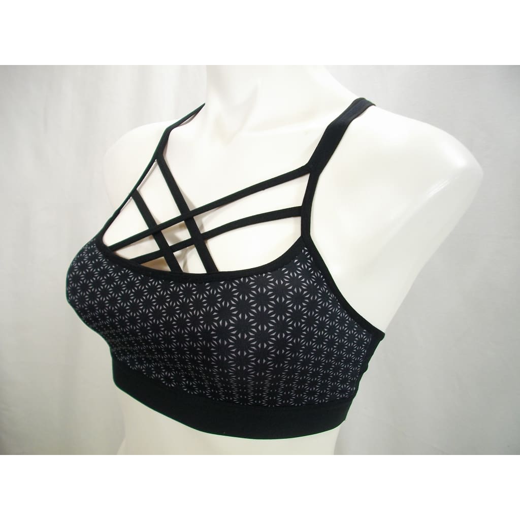 Champion N9687 C9 Strappy Front Cami Wire Free Sports Bra - XS Black Print