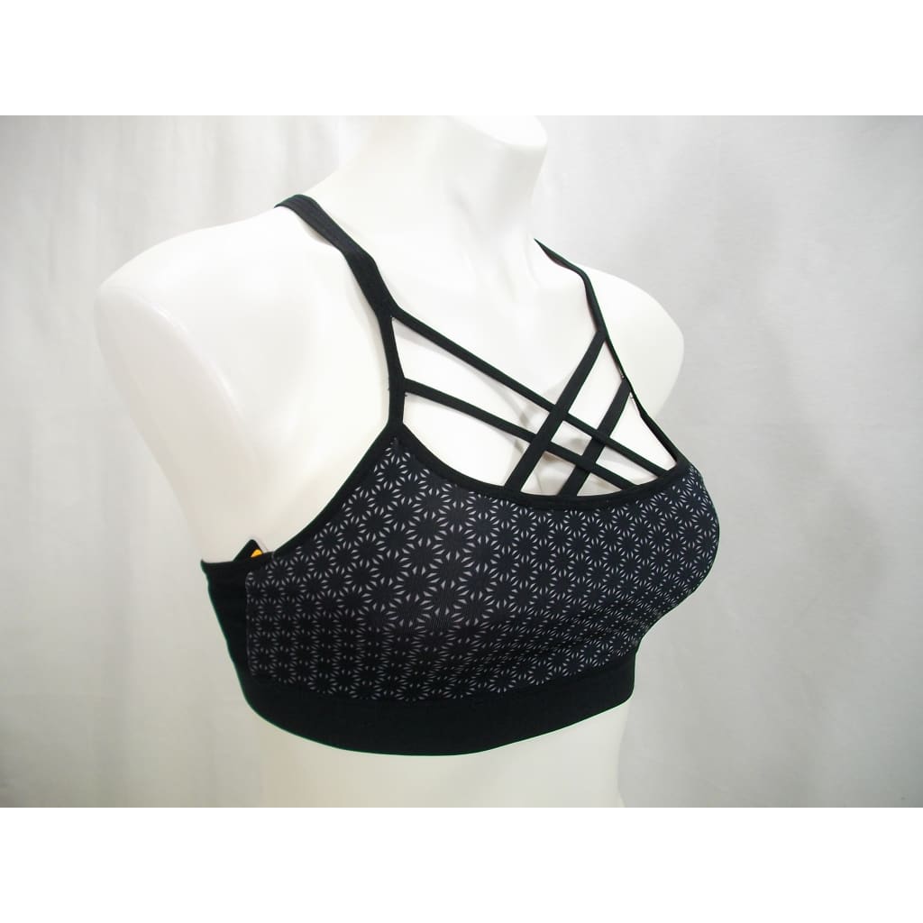 Champion N9687 C9 Strappy Front Cami Wire Free Sports Bra - XS Black Print