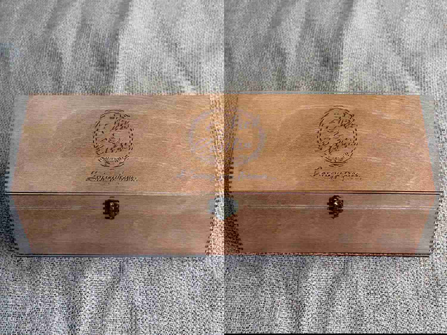 Custom Engraved Wine Box - Personalized Anniversary Gift for Couples