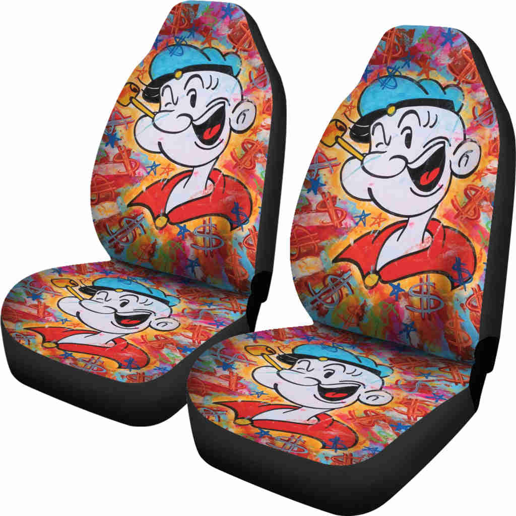 Popeye Car Seat Covers - Colorful Painting Design for Car Accessories