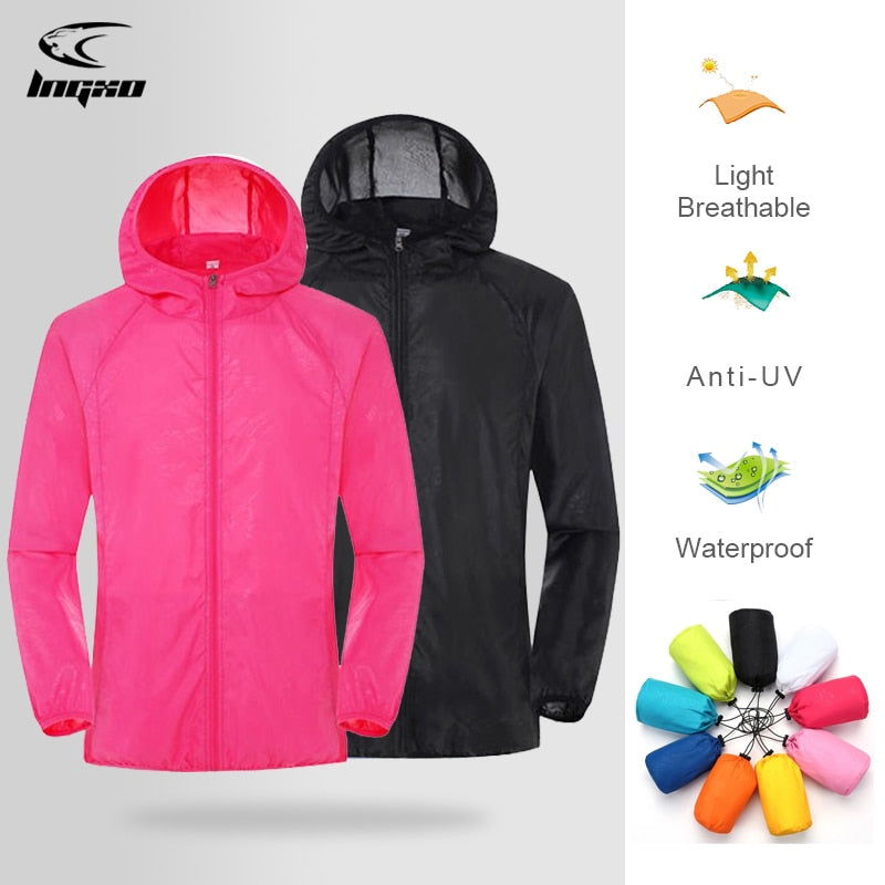 Unisex Waterproof Hiking Jacket - Sun Protection & Windproof Outdoor Sports Coat