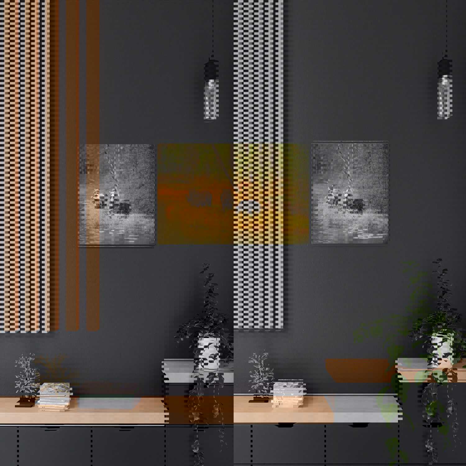 Bears In Spring Forest Nature Wilderness Photography Canvas Wall Art for Home Decor