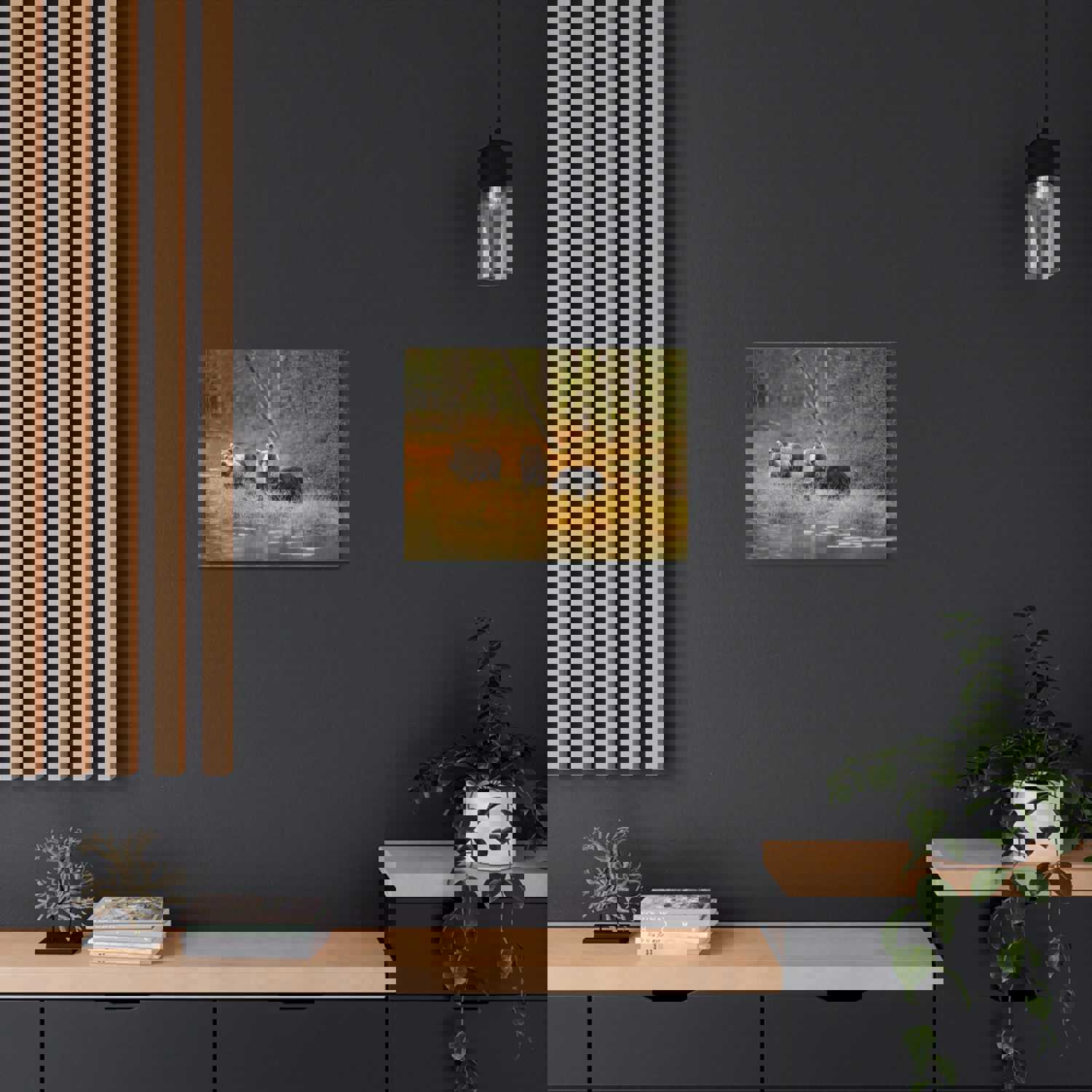 Bears In Spring Forest Nature Wilderness Photography Canvas Wall Art for Home Decor