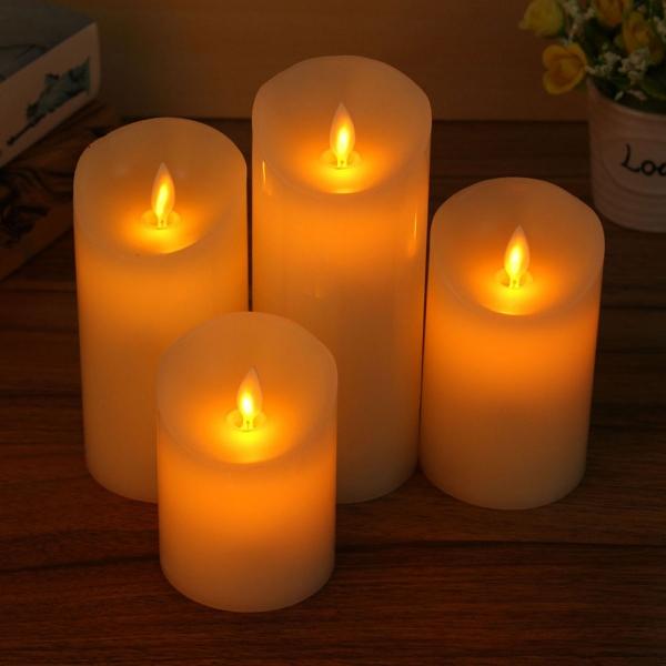 Remote Control LED Electronic Flameless Candle Light Flashing Lamp for Party Decoration (7.5*15cm)