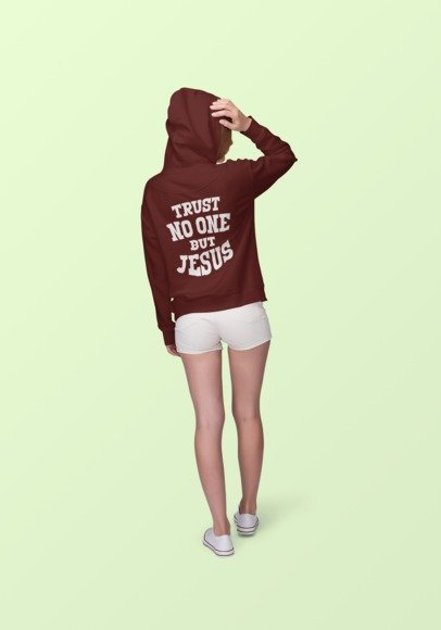 F&H Christian Cross Trust No One But Jesus Two Sided Women's Hoodie