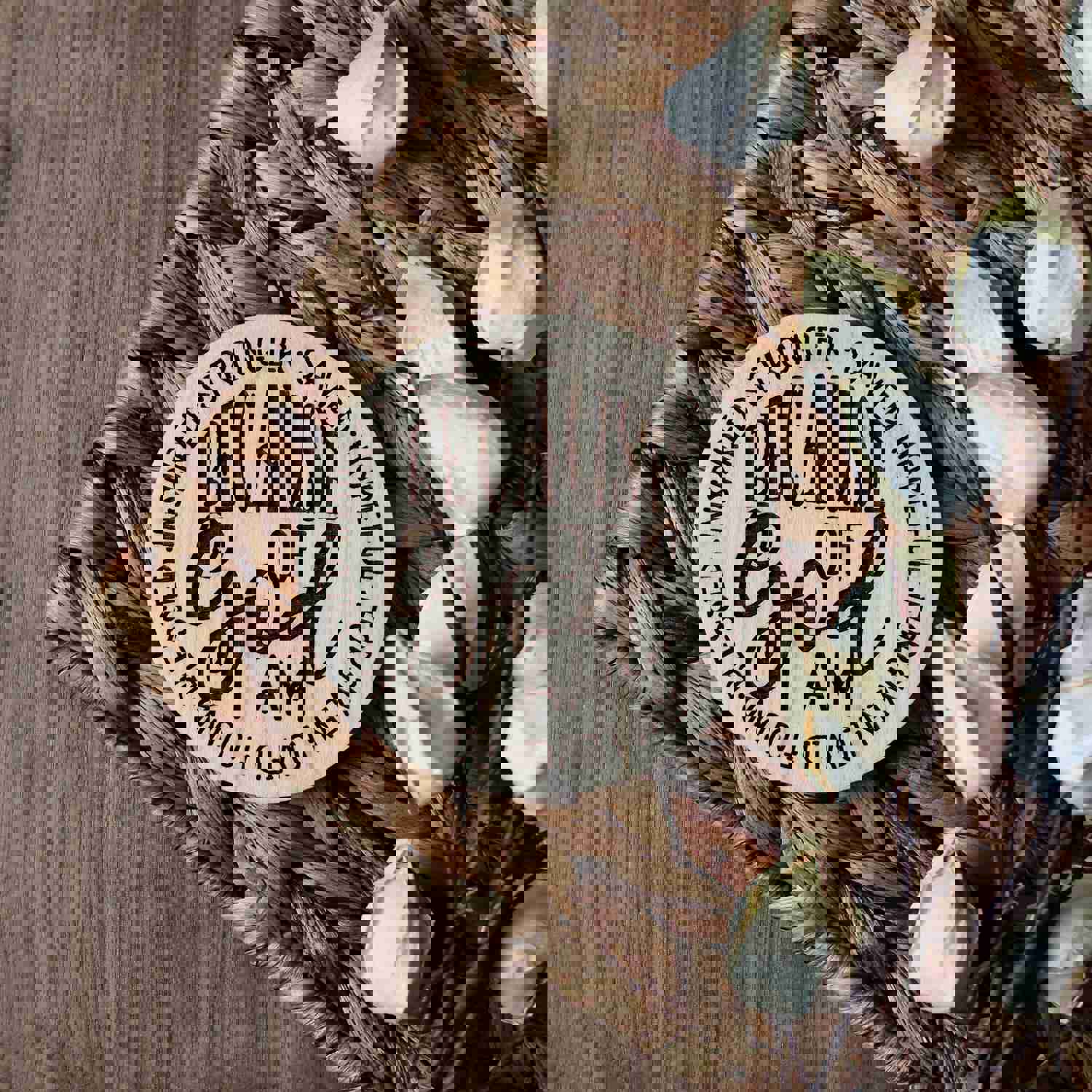 Inspirational Religious Coaster Set - Handcrafted Maple Wood Coasters for Home Decor