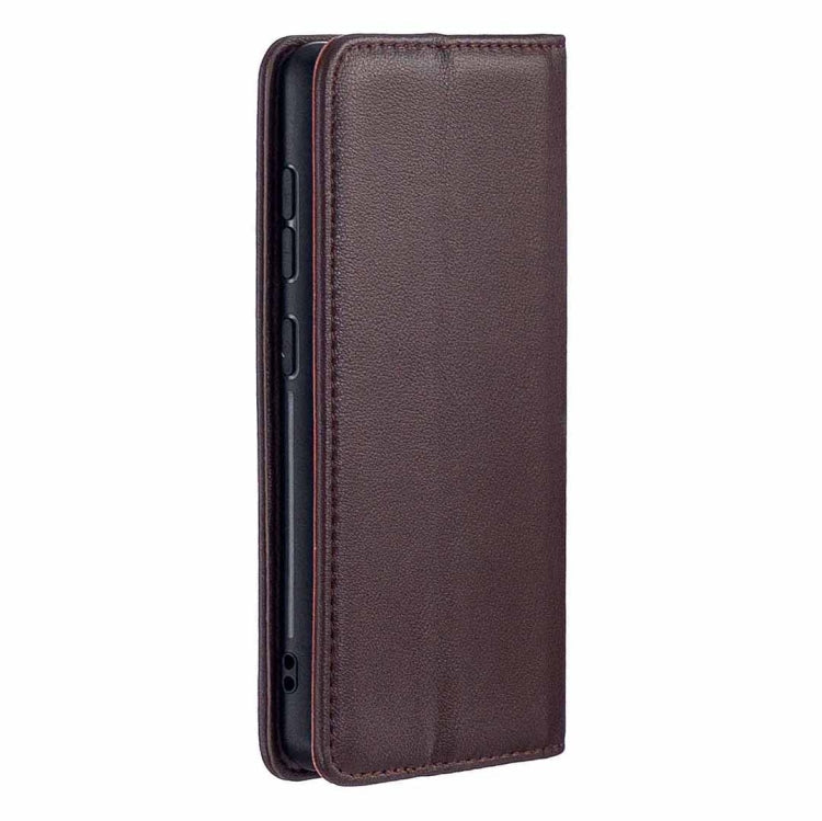 For Samsung Galaxy Note20 2 in 1 Detachable Magnetic Horizontal Flip Genuine Leather Case with Holder & Card Slots & Wallet (Dark Brown)