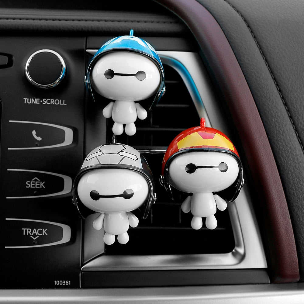 Helmet Baymax Car Vents Perfume Clip Air Freshener - Automobile Interior Fragrance Decoration