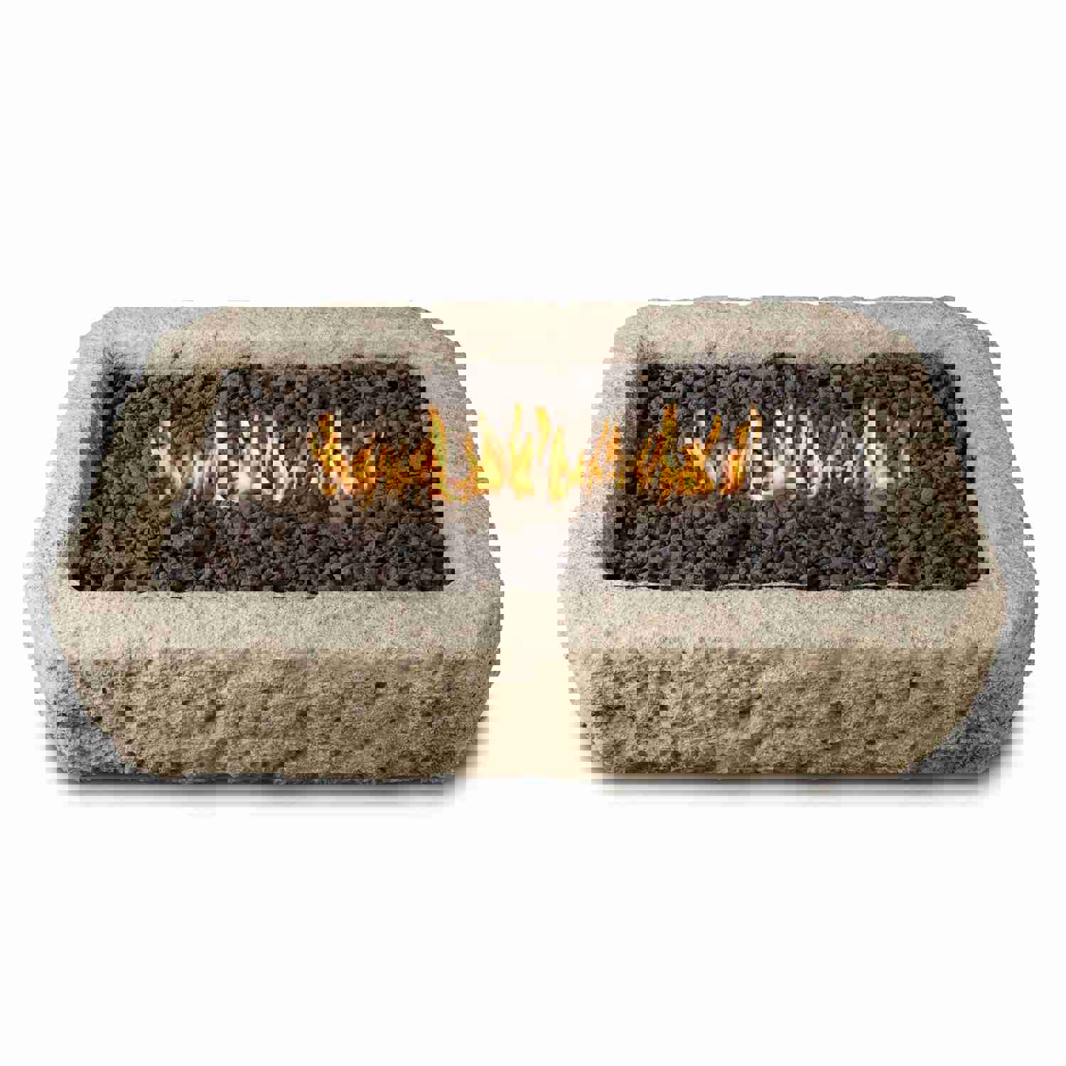 Real Flame Antique Stone Rectangle Fire Pit