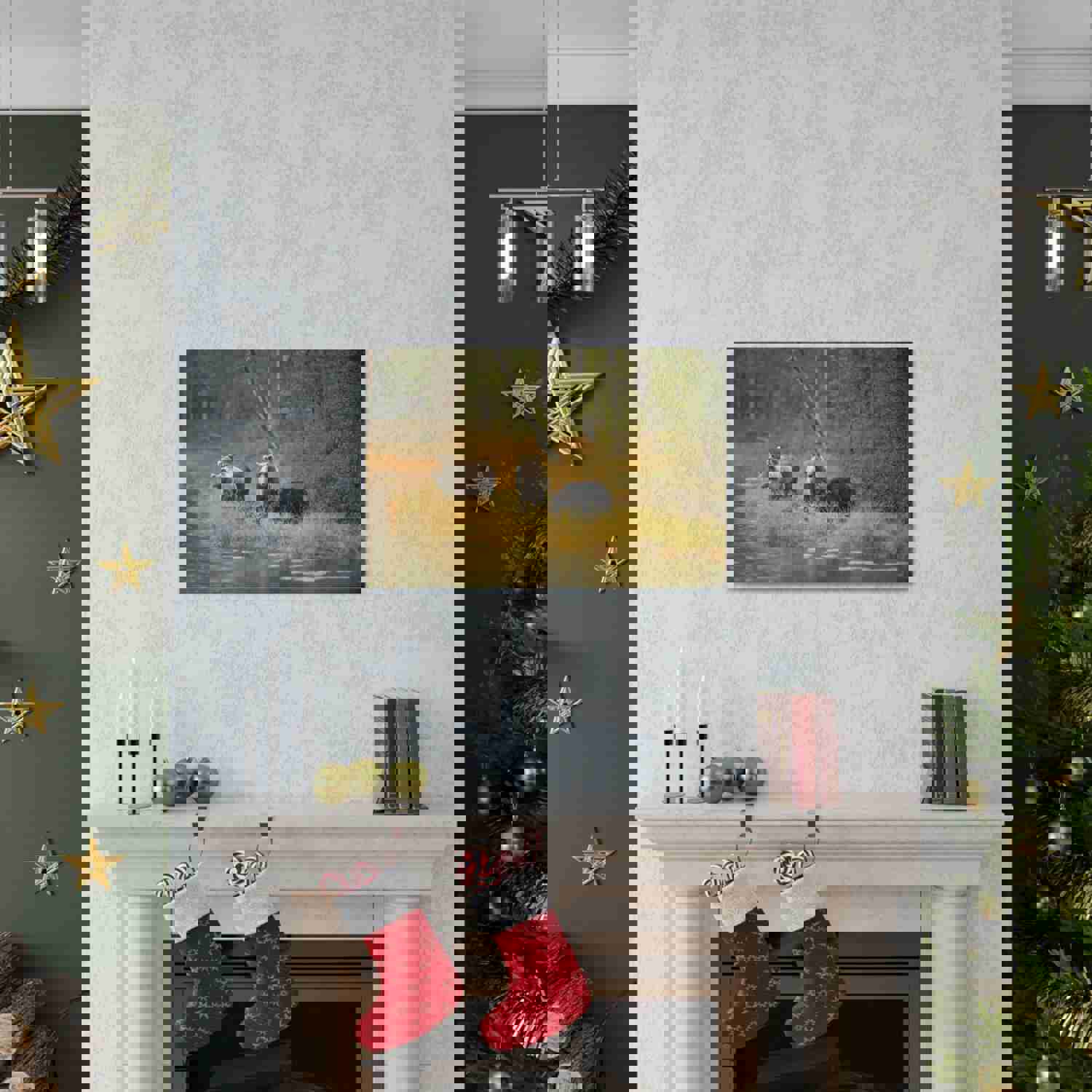 Bears In Spring Forest Nature Wilderness Photography Canvas Wall Art for Home Decor