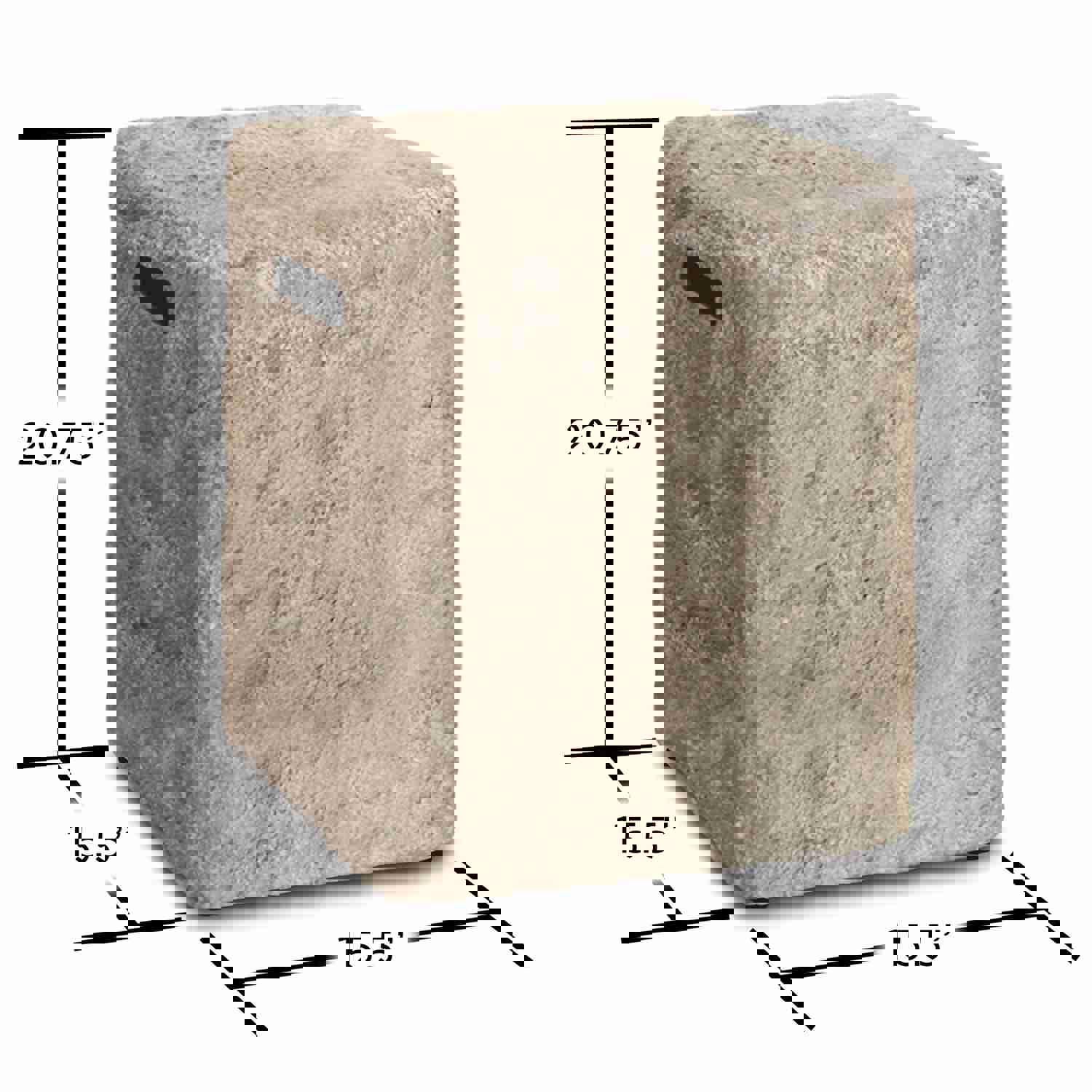 Real Flame Antique Stone Rectangle Fire Pit