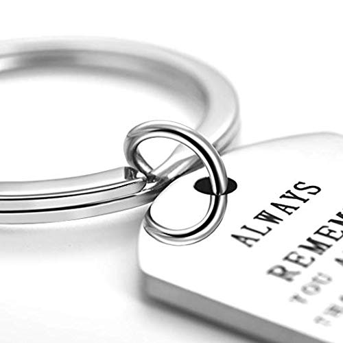 Inspirational Graduation Keychain - Braver Than You Believe Quote for Her Him