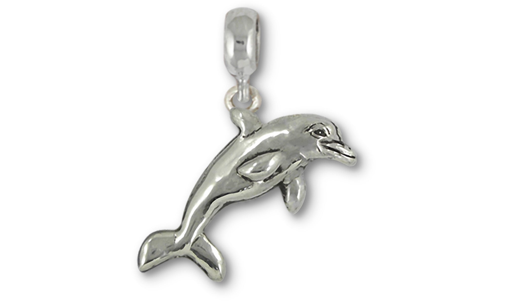 Dolphin Jewelry Sterling Silver Handmade Dolphin Charm Slide for Pandora® Bracelet