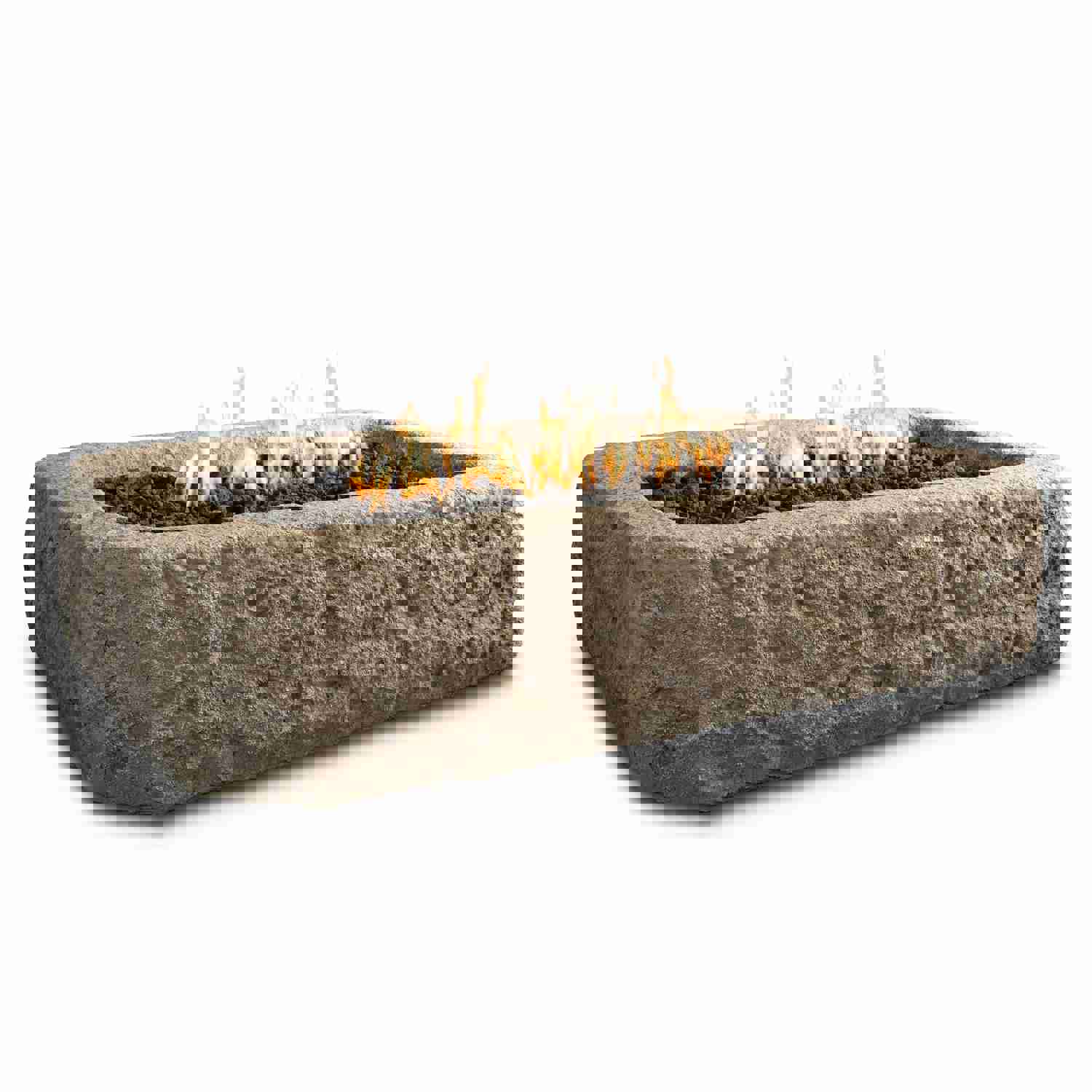 Real Flame Antique Stone Rectangle Fire Pit