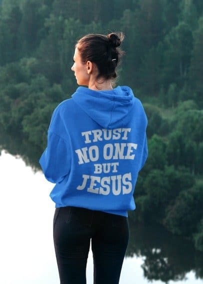F&H Christian Cross Trust No One But Jesus Two Sided Women's Hoodie
