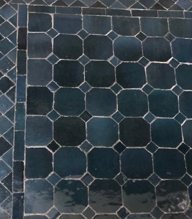 Extra Large Zellige Tile Mosaic Rectangular Dining Table - Modern Primitive Style