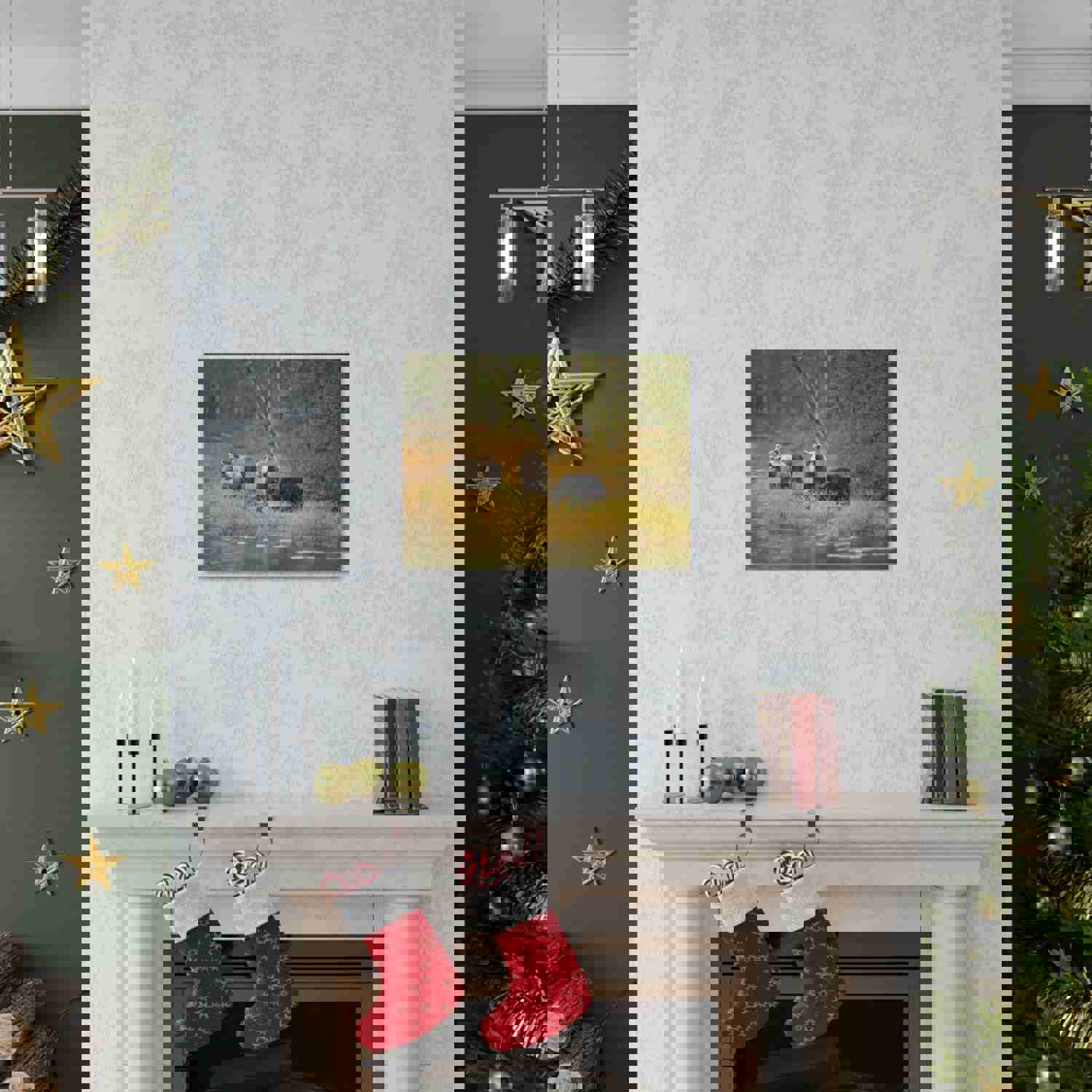 Bears In Spring Forest Nature Wilderness Photography Canvas Wall Art for Home Decor