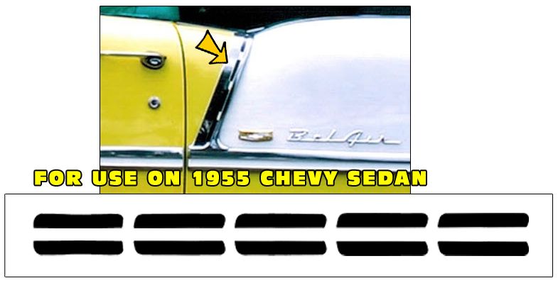 1955 Classic Chevy Sedan Upper Paint Divider Insert Decal Kit