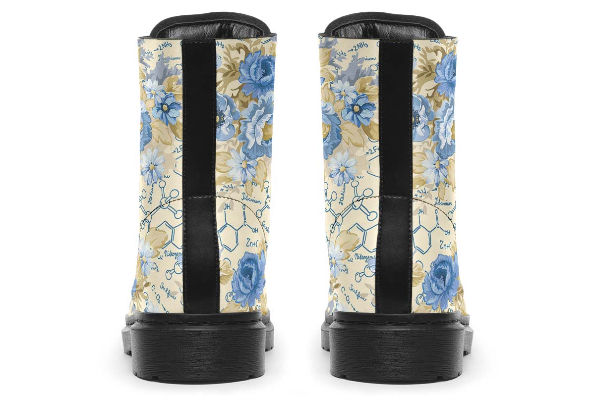 Floral Chemistry Vegan Boots - Custom Printed, Handcrafted