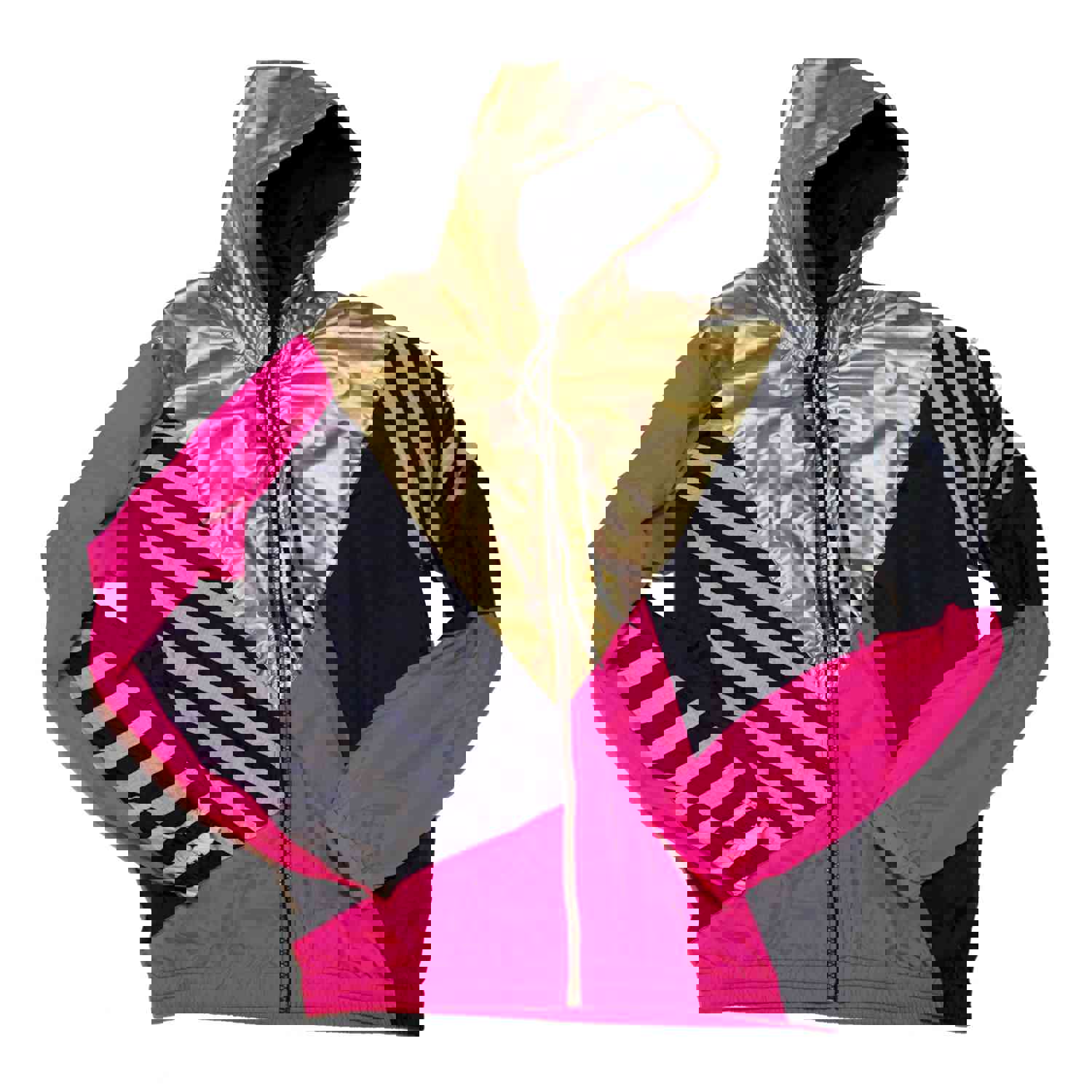 Gold Hood Pink Black Track Jacket