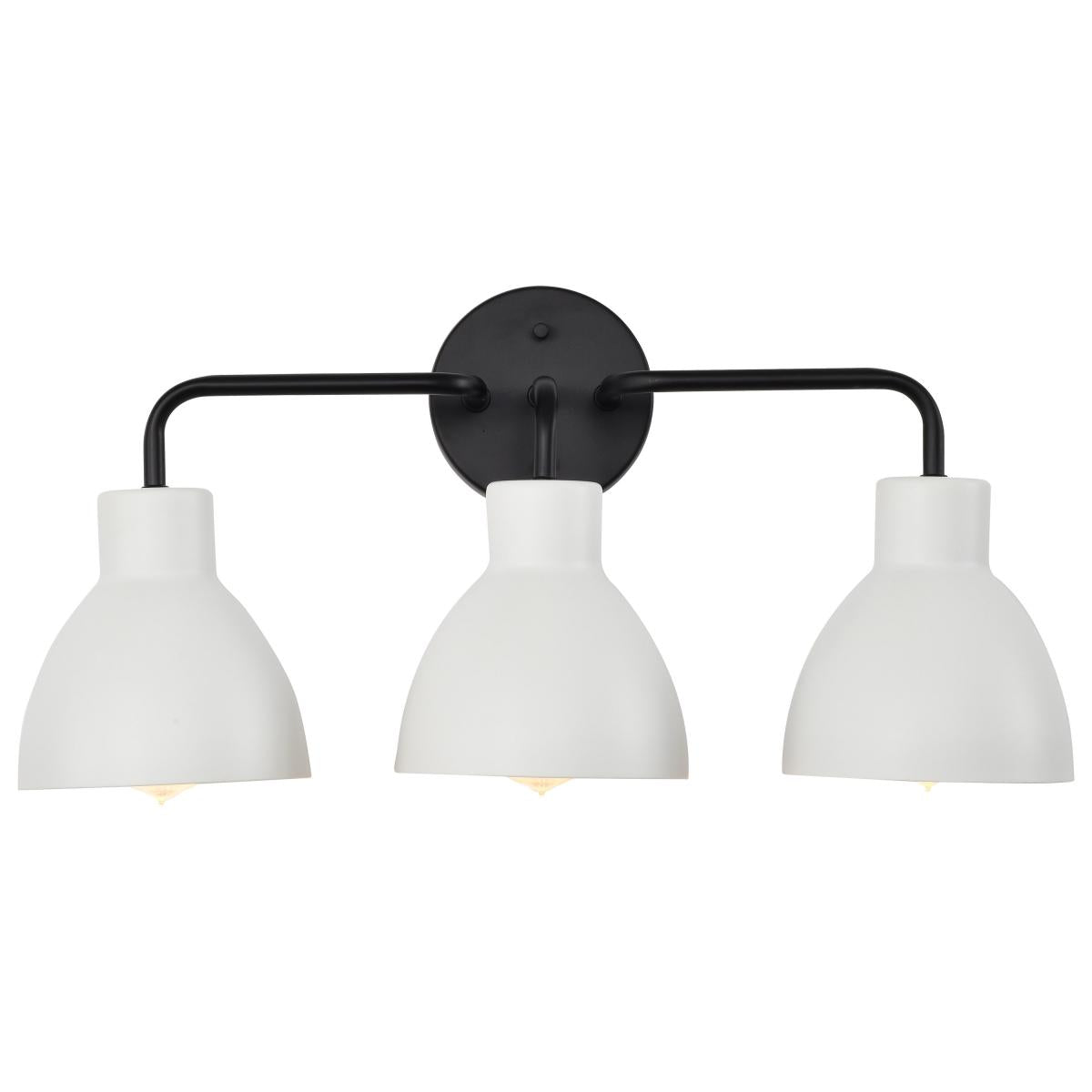 Sloan 3 Light Vanity - Matte Black Finish with White Shade