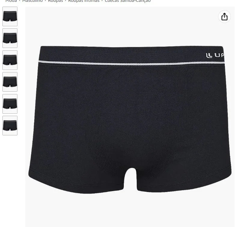 Men's Black Cueca Sunga Lupo Underwear - Size Medium (21 Units)