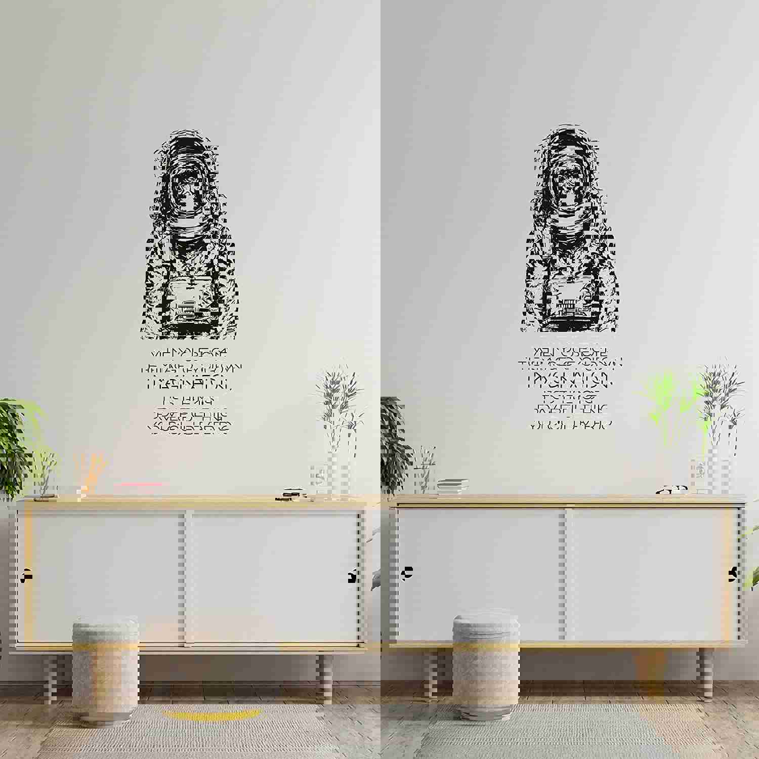 Animal Life Quote Vinyl Wall Sticker Decal - Imagination Monkey Motivation Quote
