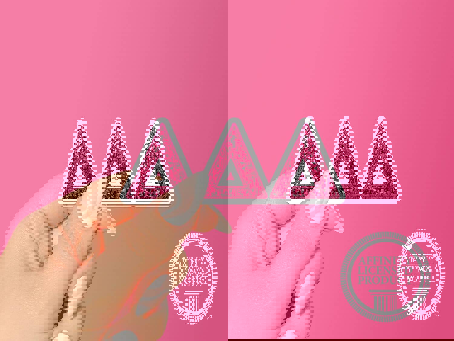 Delta Delta Delta Sticker - Pink Sequin Sorority Vinyl Decal