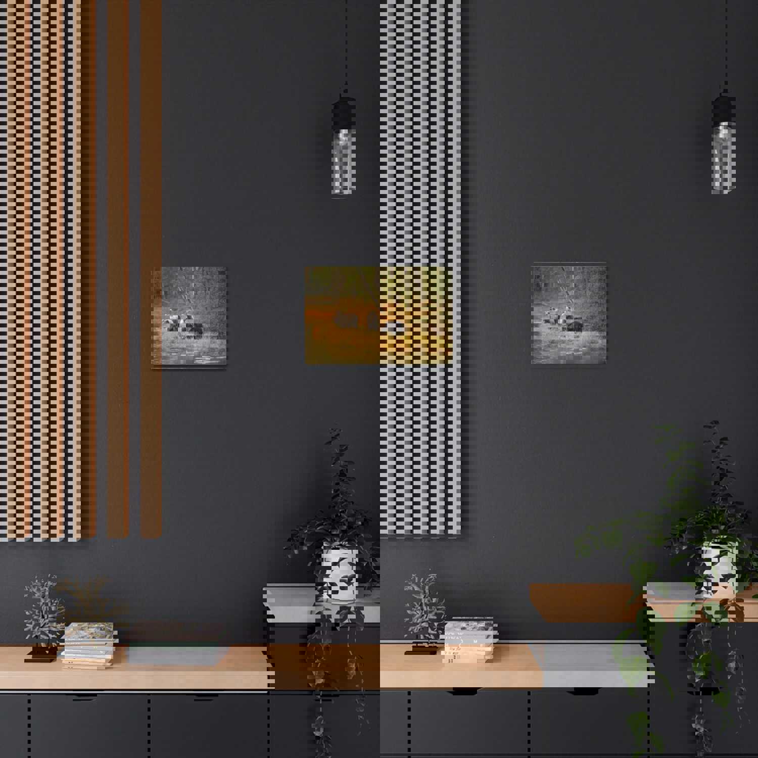 Bears In Spring Forest Nature Wilderness Photography Canvas Wall Art for Home Decor