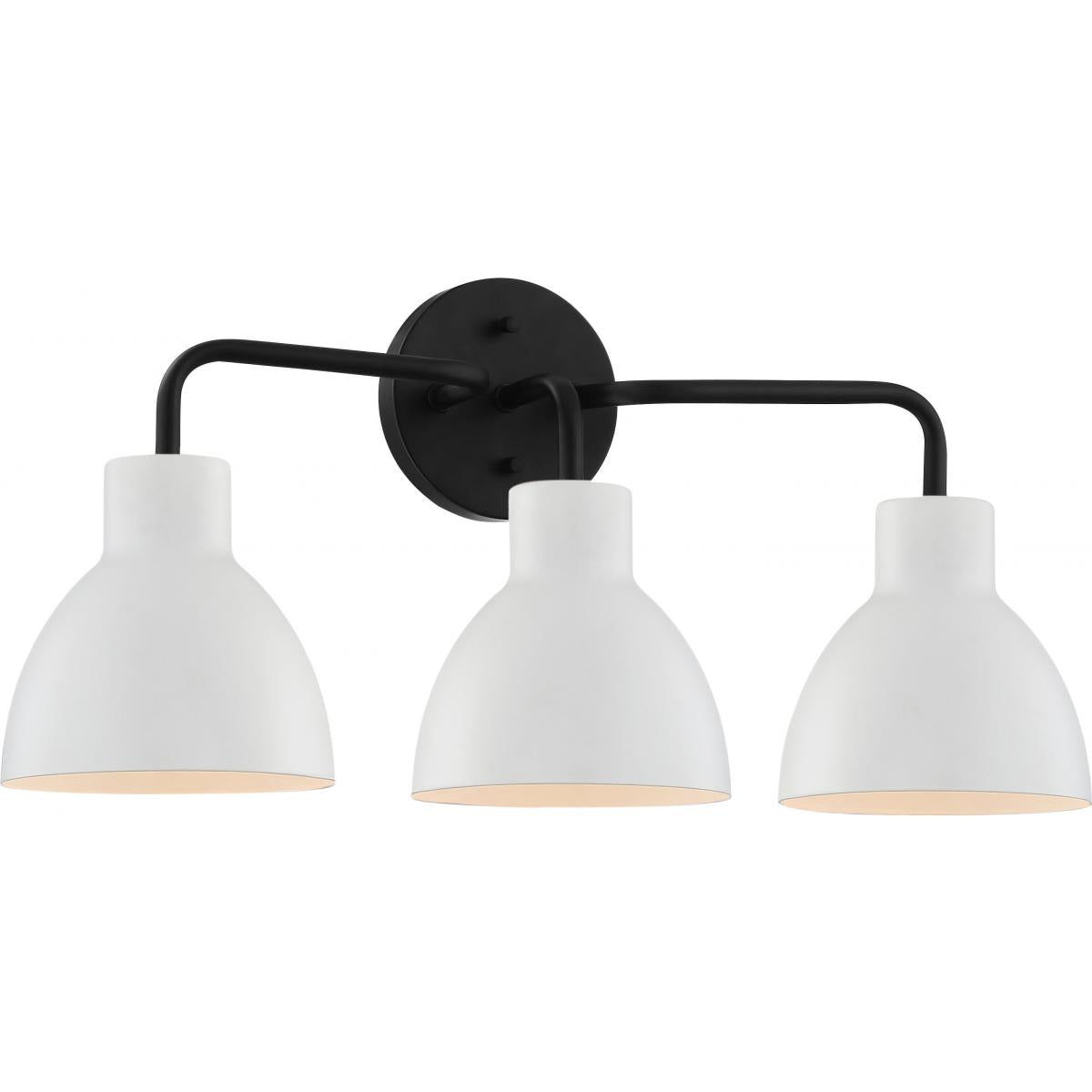 Sloan 3 Light Vanity - Matte Black Finish with White Shade