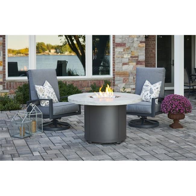 Outdoor Greatroom BD-20-WO 20 Inch White Onyx Beacon Dining Height Gas Fire Pit Table