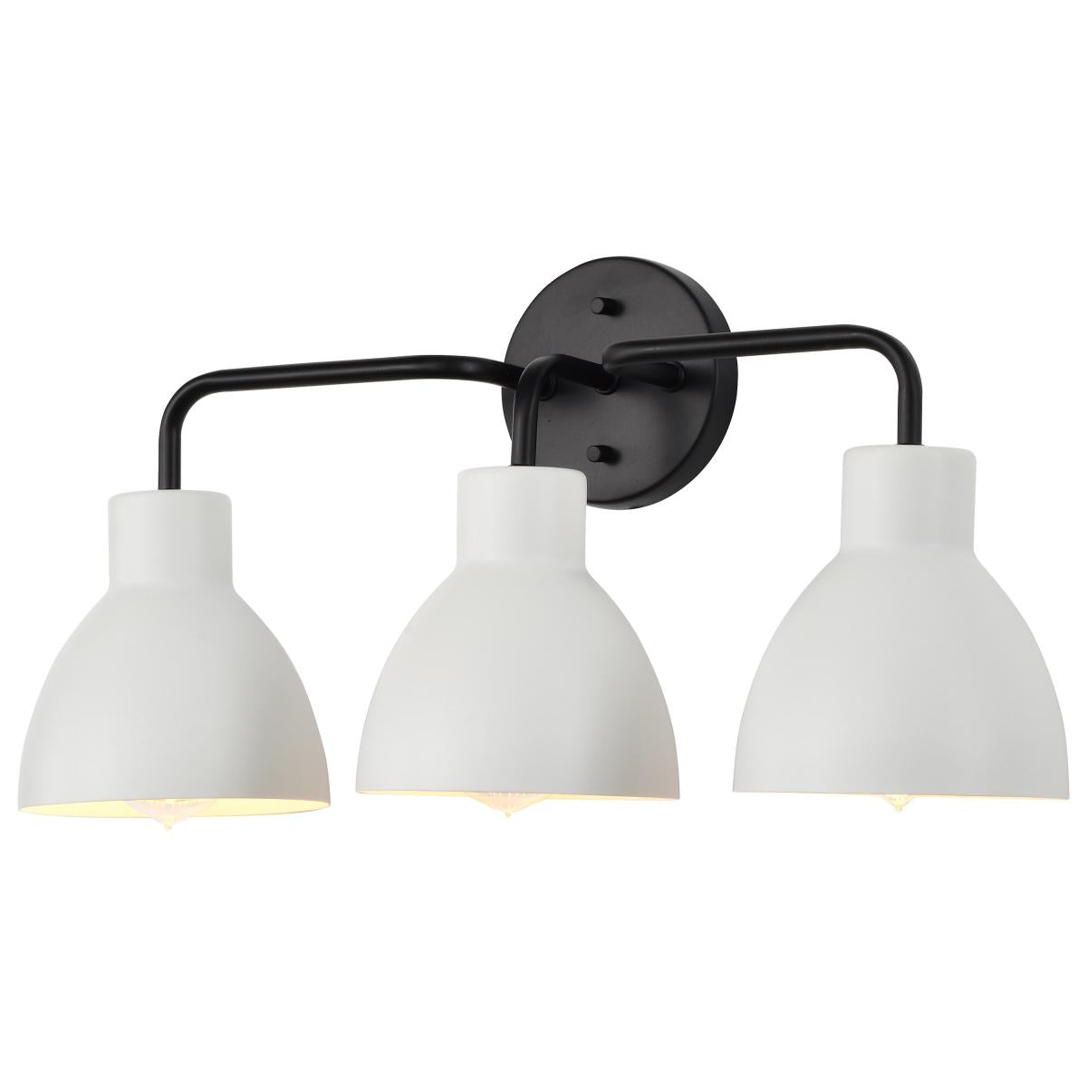Sloan 3 Light Vanity - Matte Black Finish with White Shade