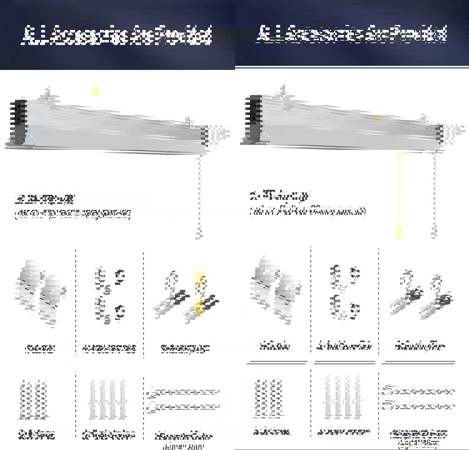 4Ft T10 LED Shop Light 60W 5000K Linear 120VAC Only - Bright, Energy-Efficient Lighting for Workshops
