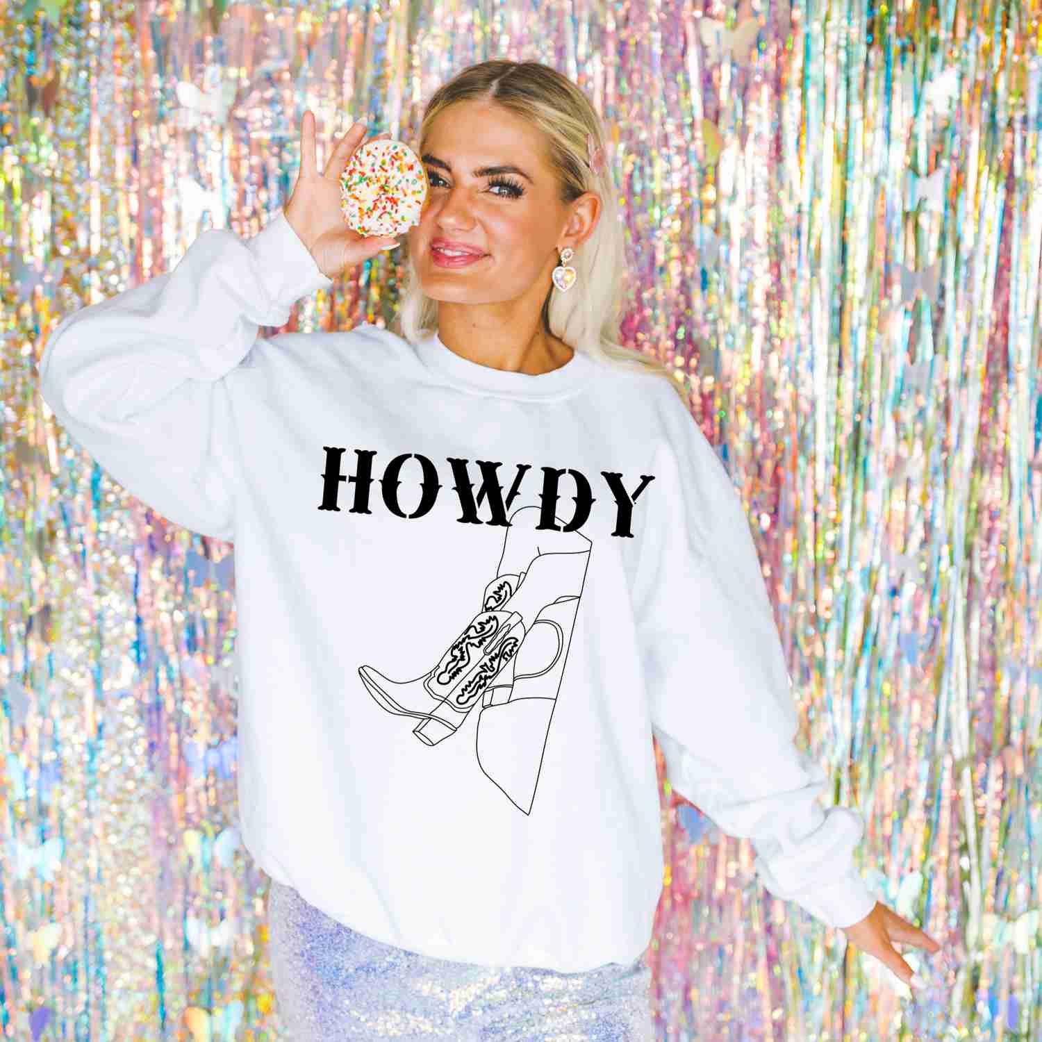 Howdy Western Boots Sweatshirt - Custom Handmade Unisex Crewneck