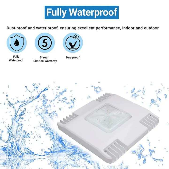 High-Output 150W LED Gas Station Canopy Light | 20610 Lumens | 5700K | IP65 | UL & DLC Listed