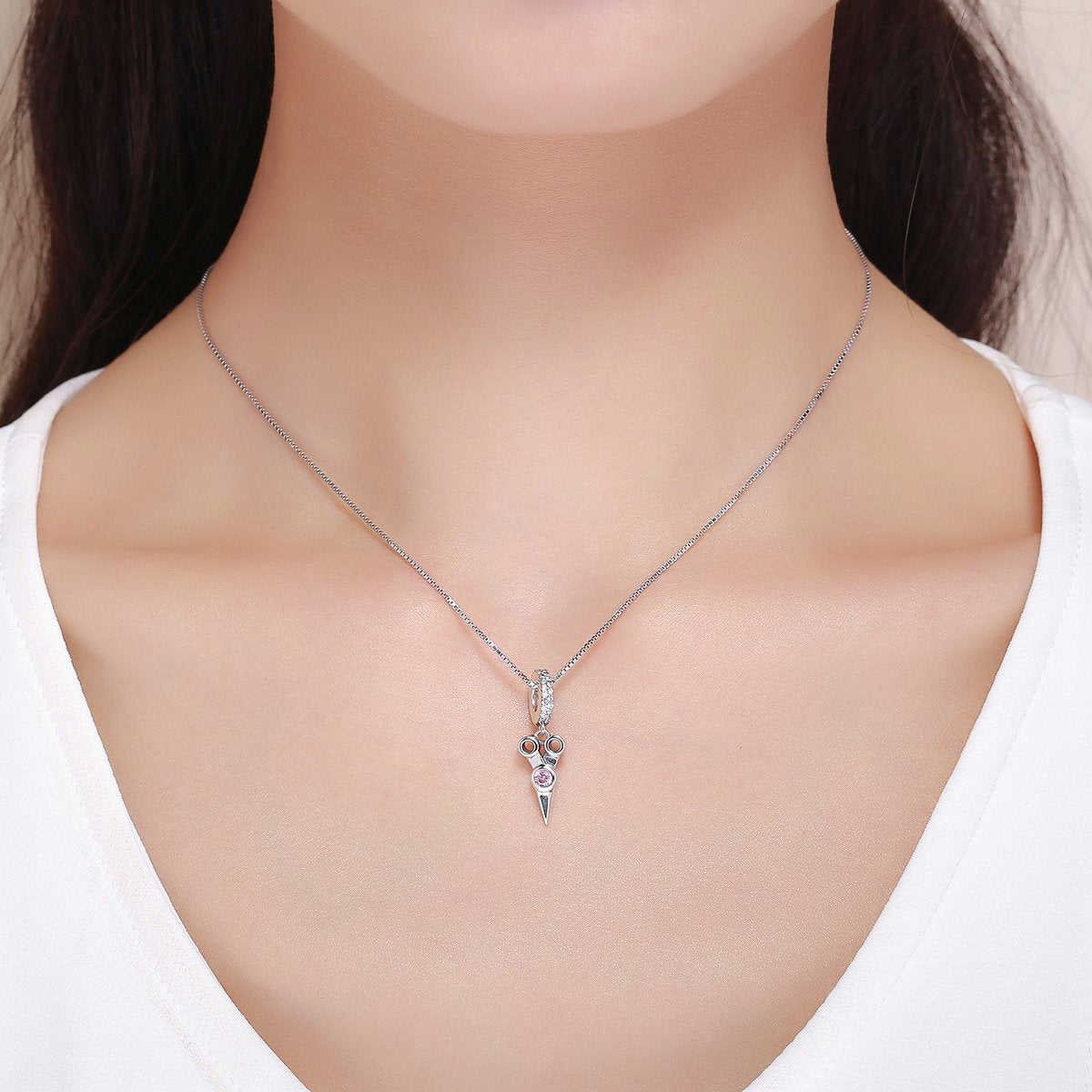 Sterling 925 Silver Scissors Pendant Charm for Pandora & European Bracelets