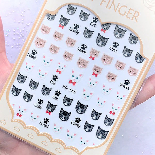 Mini Kitty Cat Sticker for Nail Art and Resin Crafts