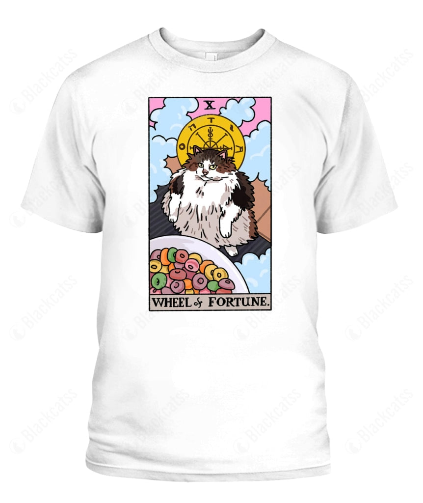 Wheel of Fortune Tarot Cat Graphic T-Shirt