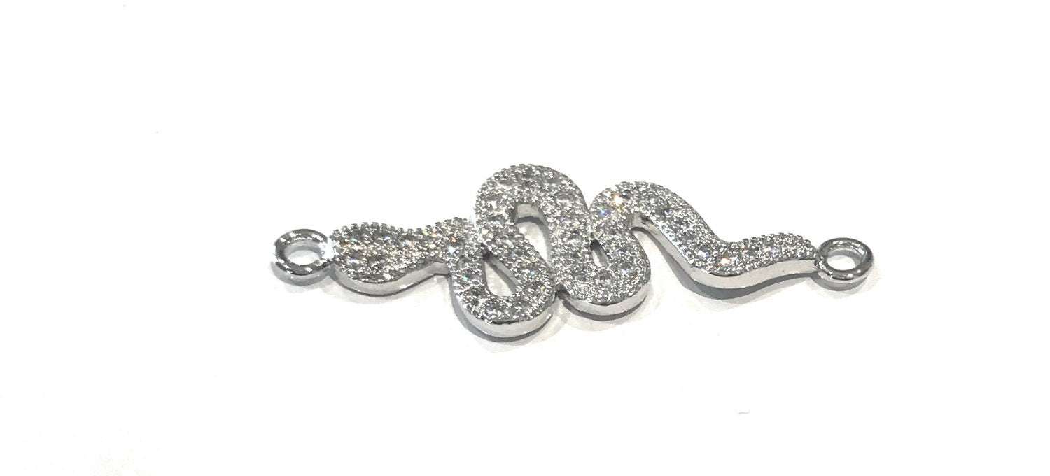 CZ Micro Pave Snake Connector Jewelry Finding for DIY Jewelry Making
