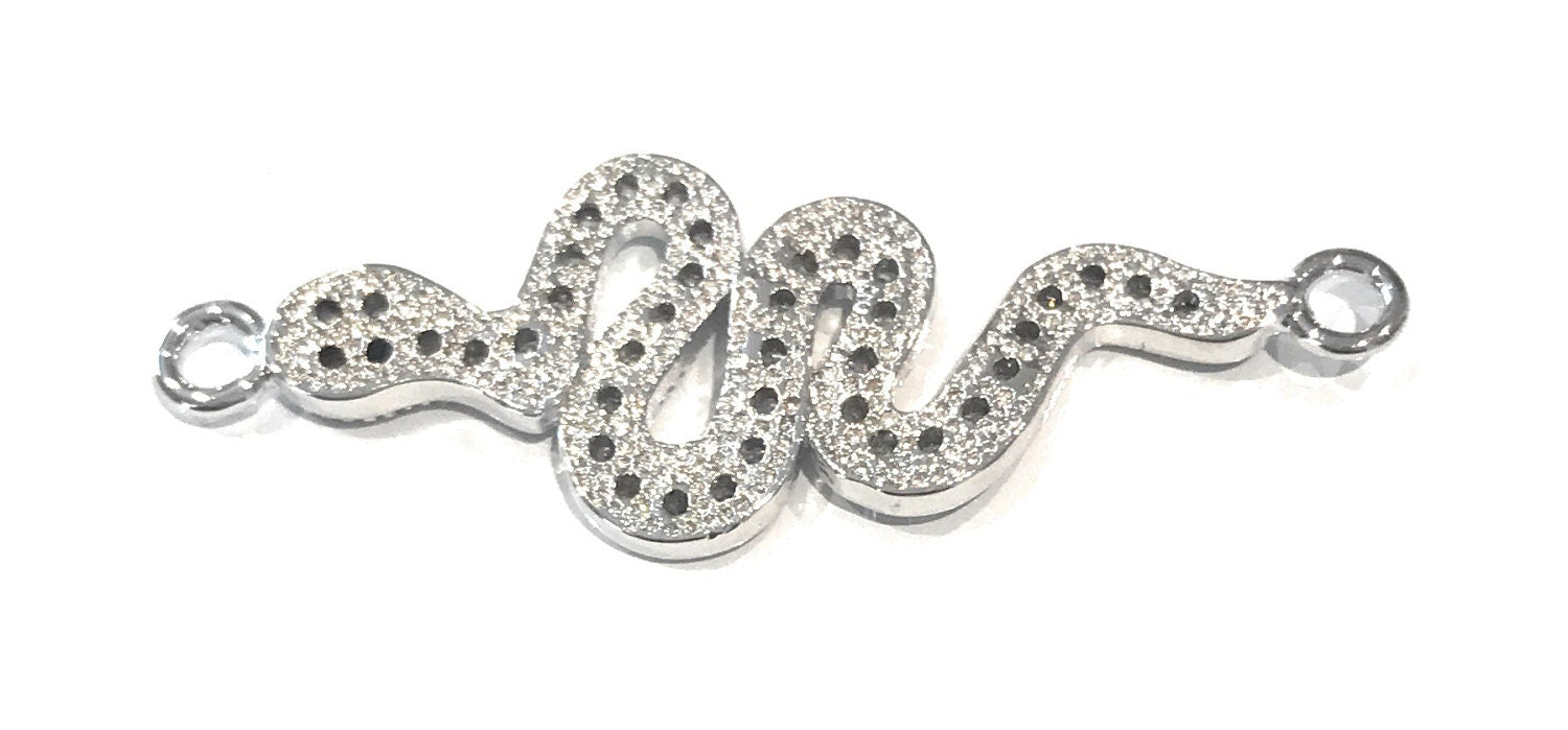 CZ Micro Pave Snake Connector Jewelry Finding for DIY Jewelry Making