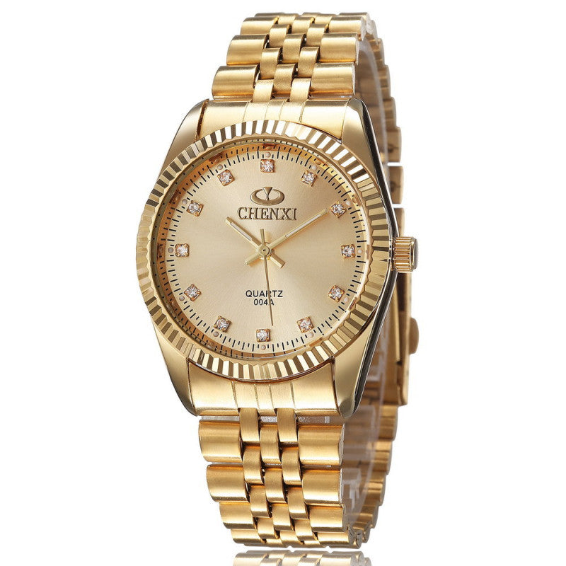 New CHENXI Gold Fashion Men's Watch - Stainless Steel Bracelet, Waterproof, Quartz Movement