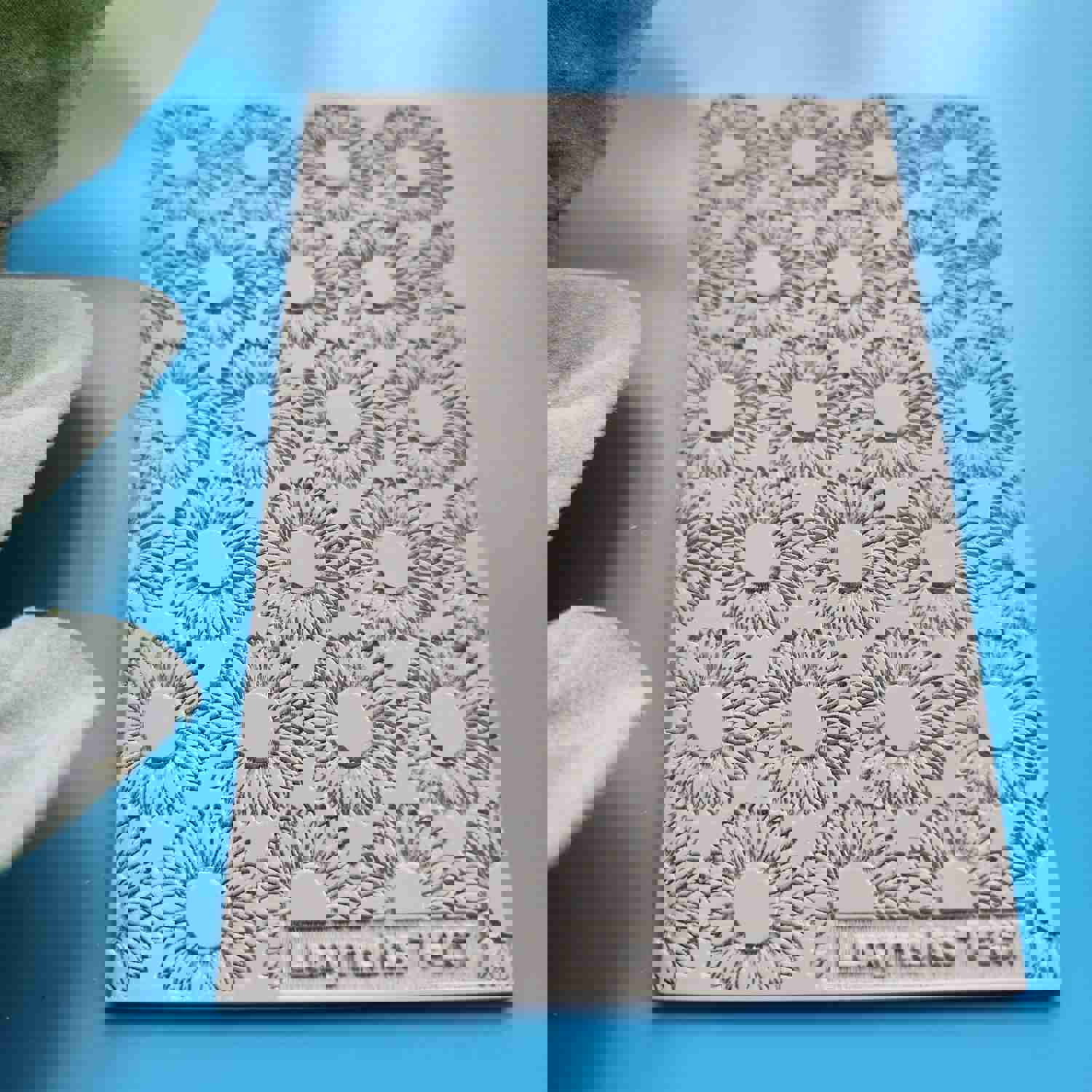 Polymer Clay Texture Tile with Flower Design - T-267